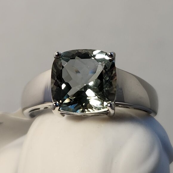 VTG NWT 925 Green Amethyst / Prasiolite Ring Size 11 - Picture 7 of 8